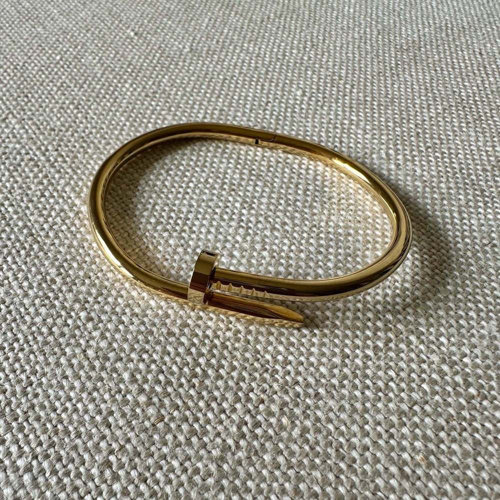 Nail Bracelet Bangle |Gold Color |Medium